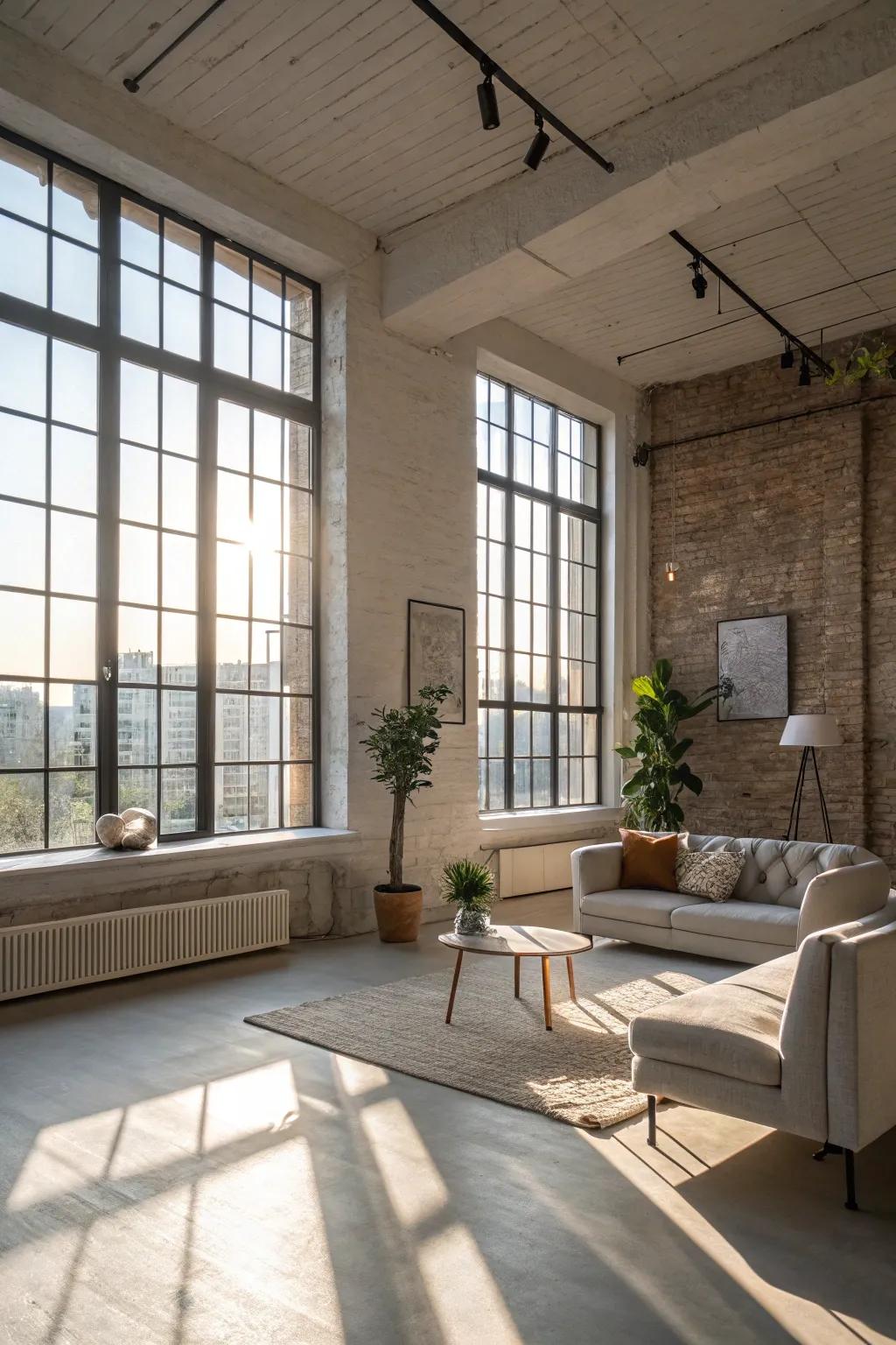 Vibrant and spacious loft filled with lots of sunlight.