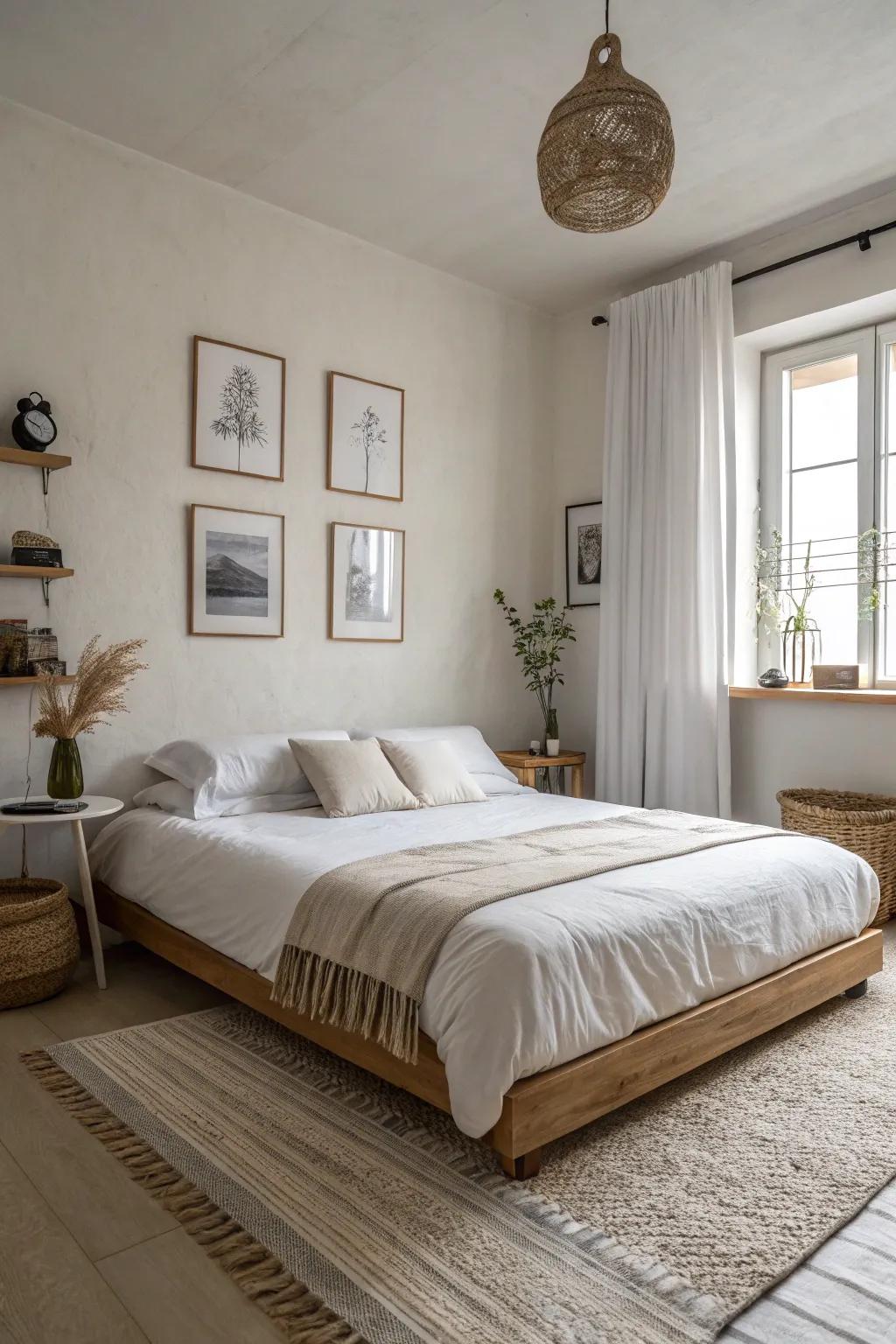 Simplicity and elegance meet in this minimalist low bed setting.