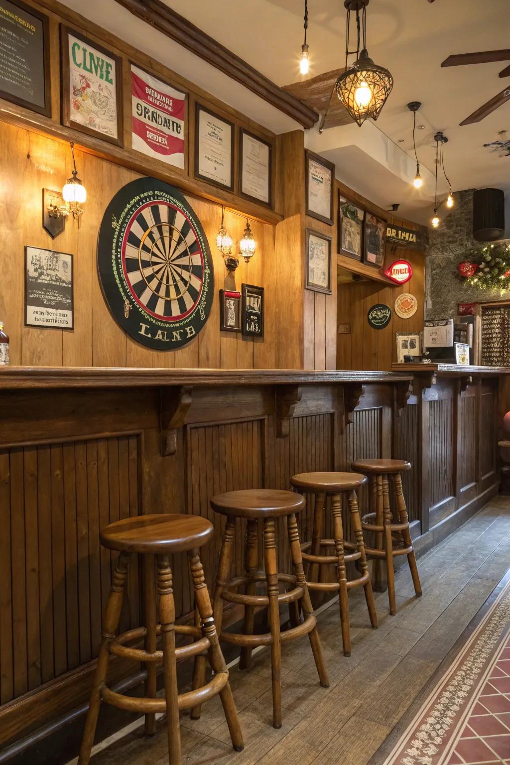 Infuse the allure of a traditional pub into your man cave.