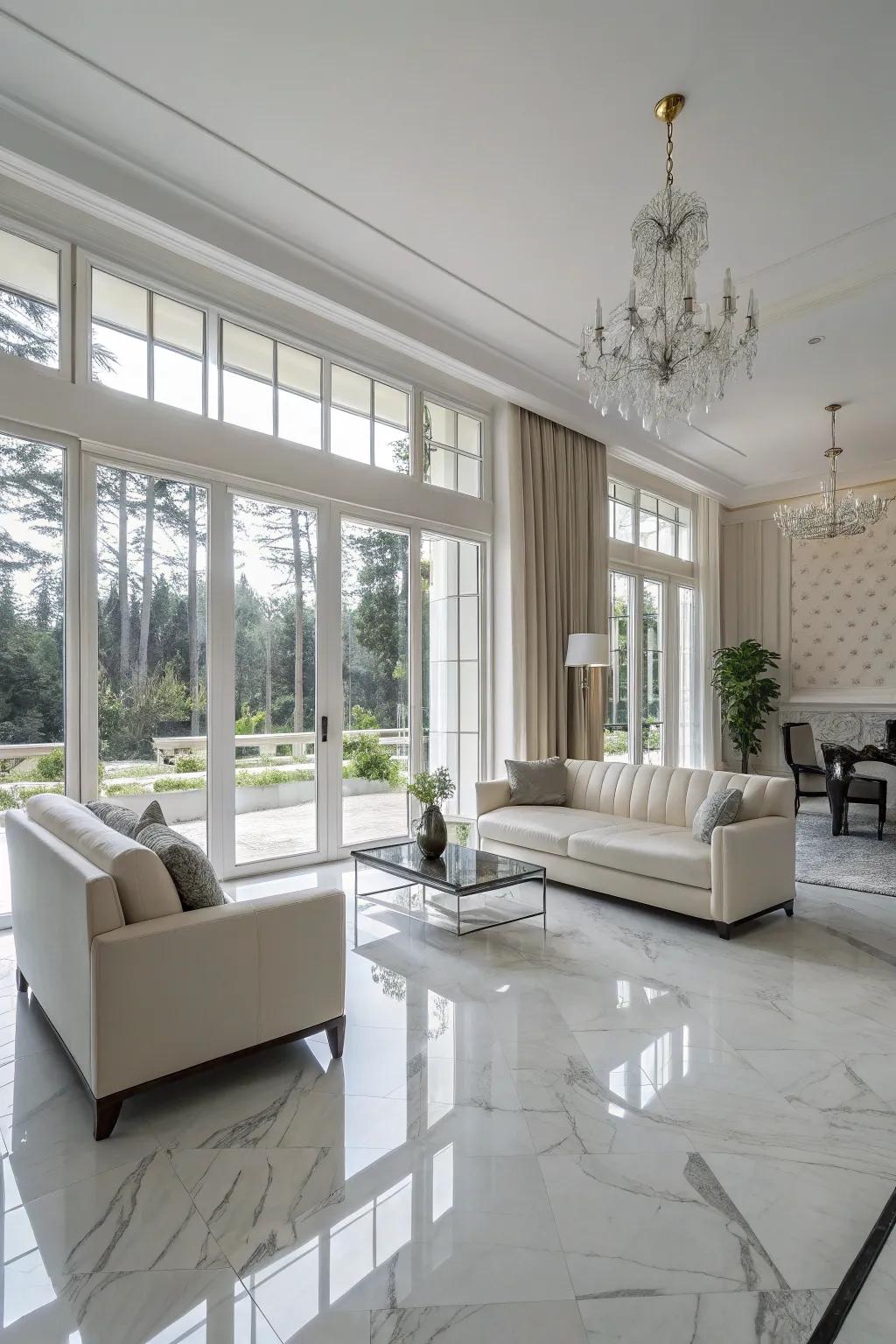 Classic white stone brings timeless elegance to any space.