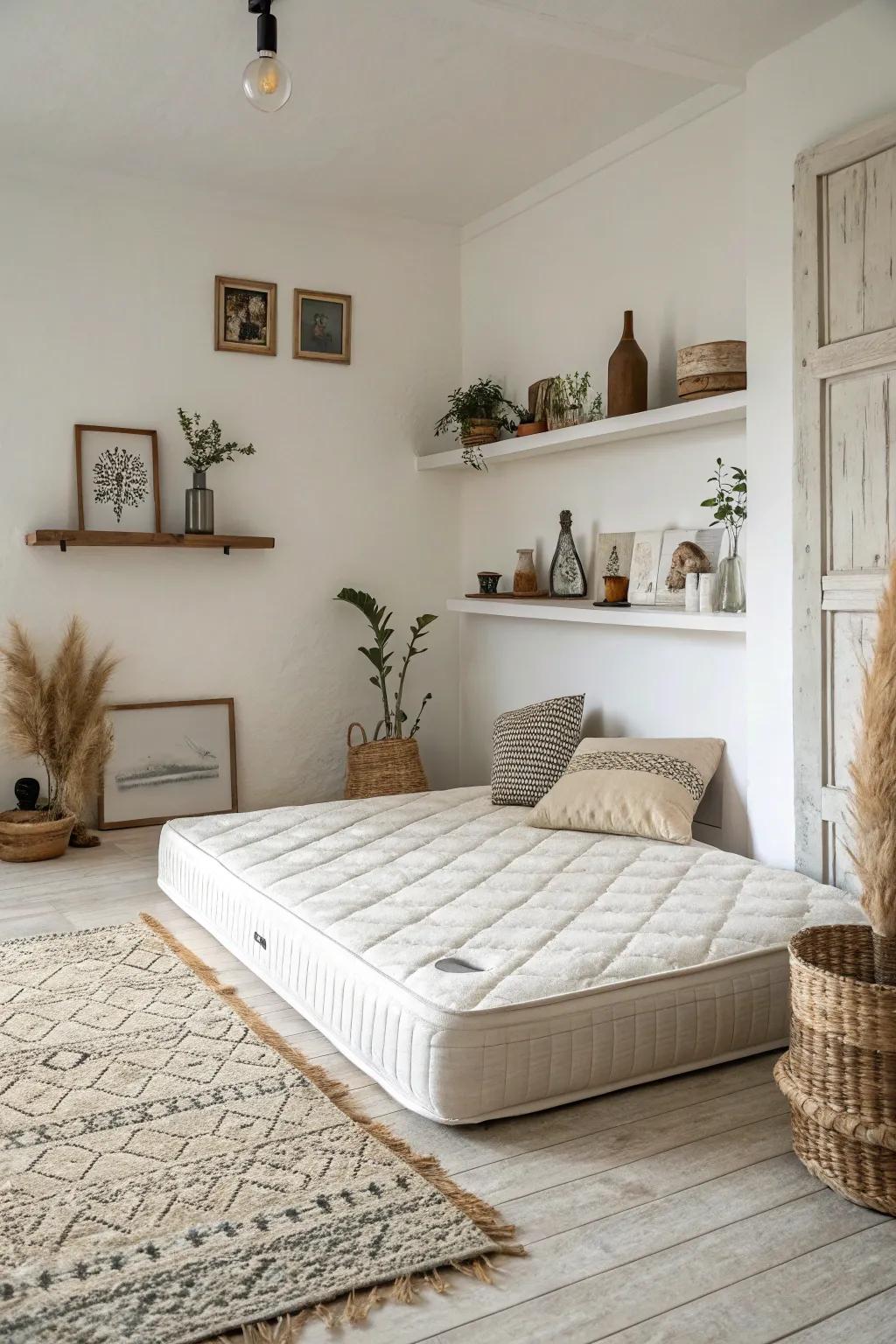Find peace with a simple mattress arrangement.