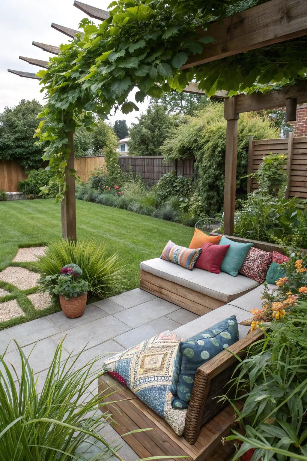 A welcoming seating area can change your backyard into a haven for relaxation.