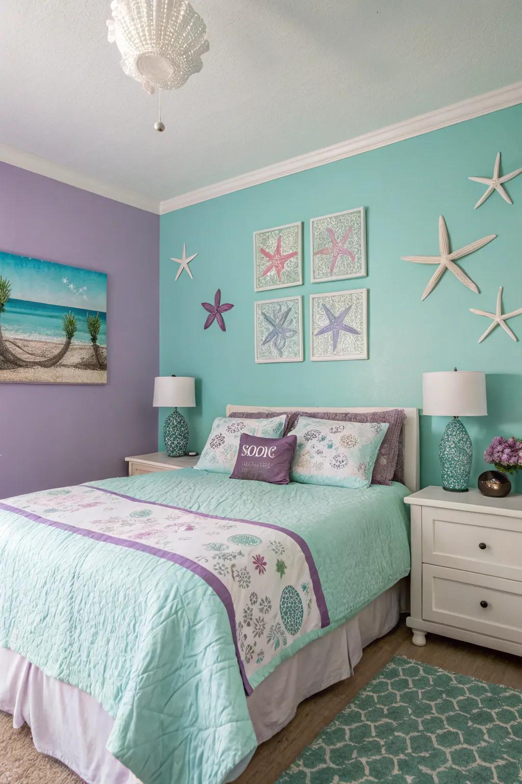A serene color palette that mirrors the ocean.