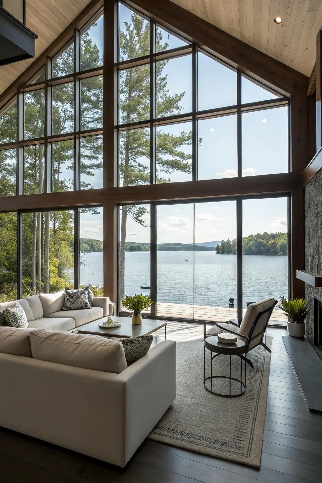 Invite the outdoors in with wall-to-wall windows.
