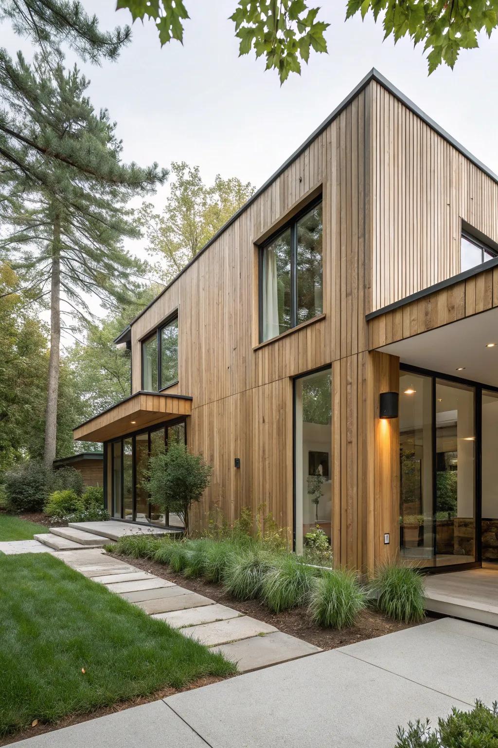 Minimalist design featuring vertical cedar cladding