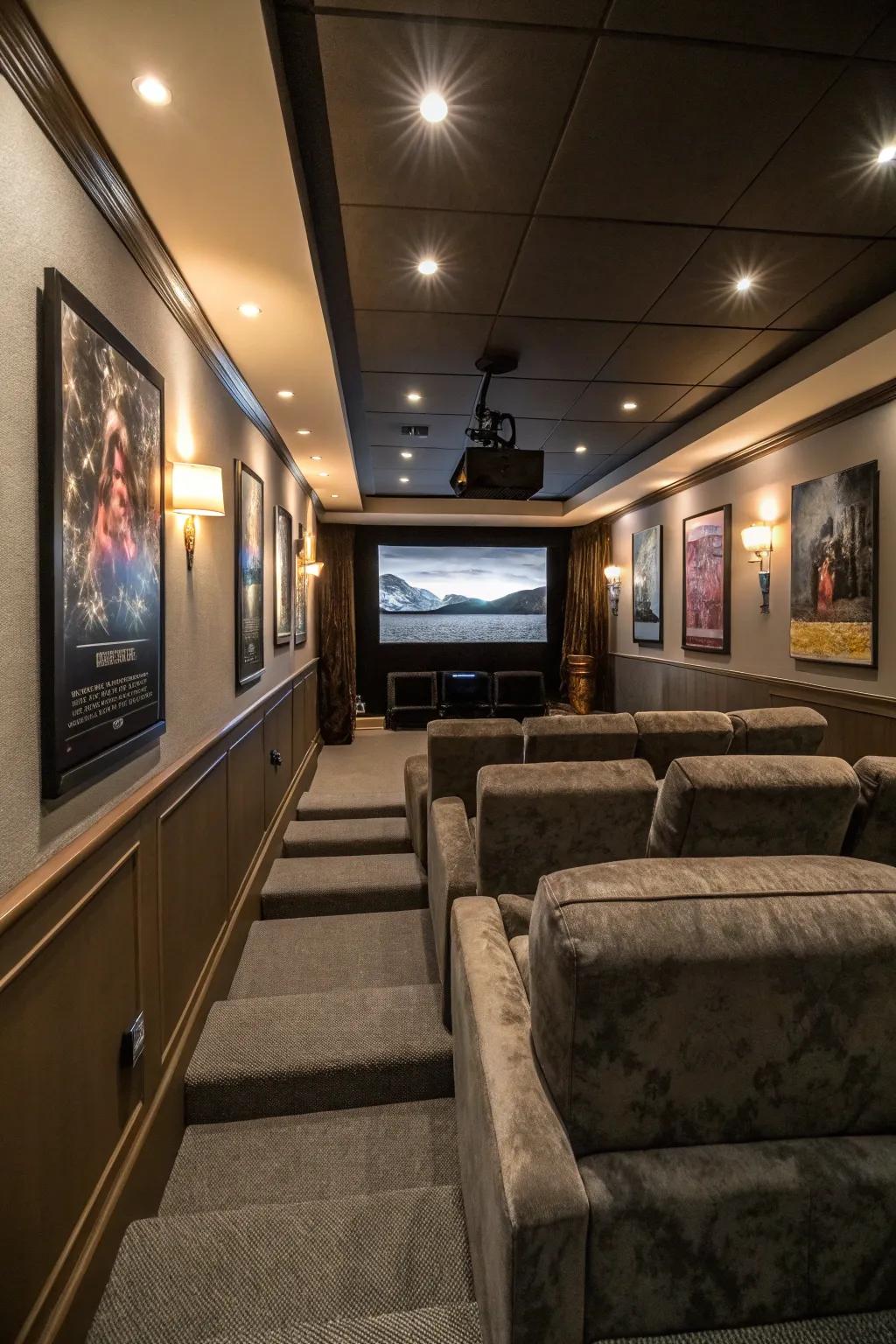Tiered seating enables perfect viewing in confined areas.