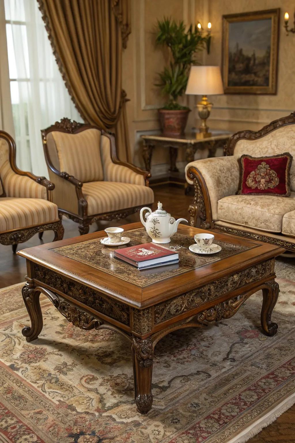 Classic furniture provides timeless elegance to your living room.