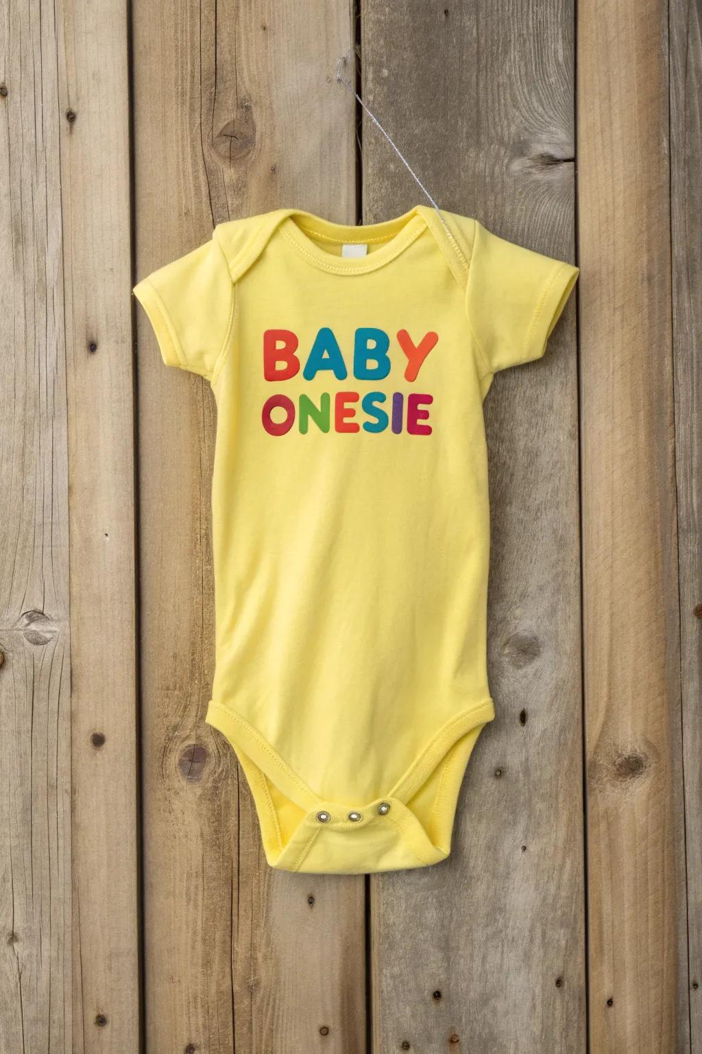 A charming onesie featuring a comical saying, guaranteed to bring laughter.