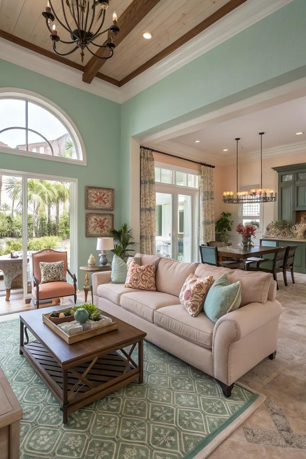 Cohesive color schemes unify open spaces