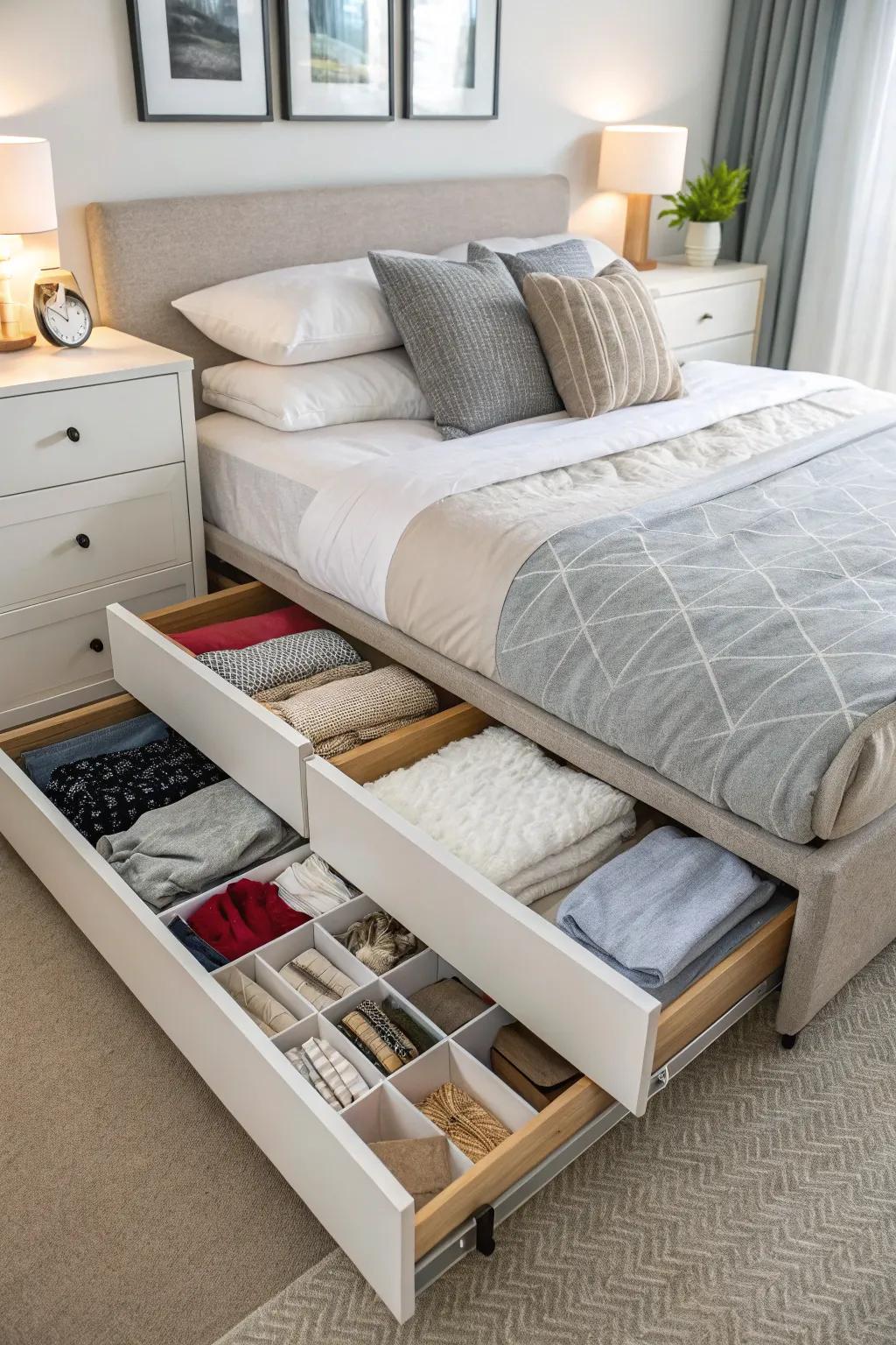 Optimize bedroom space with brilliant under-bed storage ideas.
