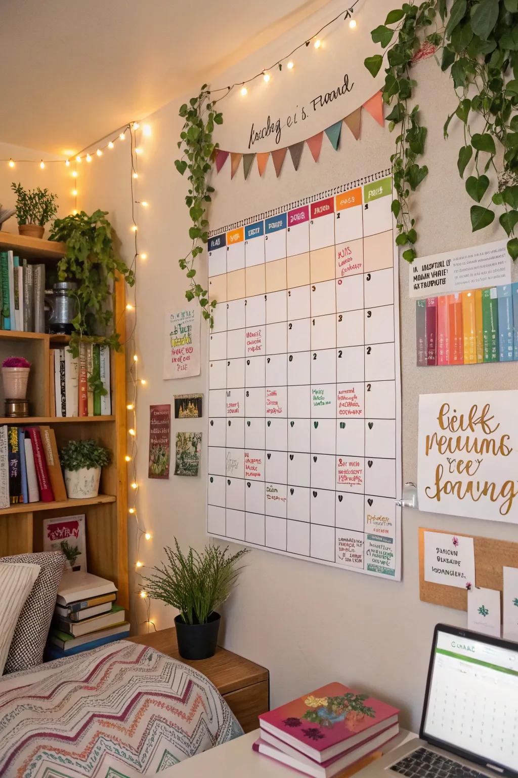 A well-kept wall calendar can be both aesthetically pleasing and highly functional.