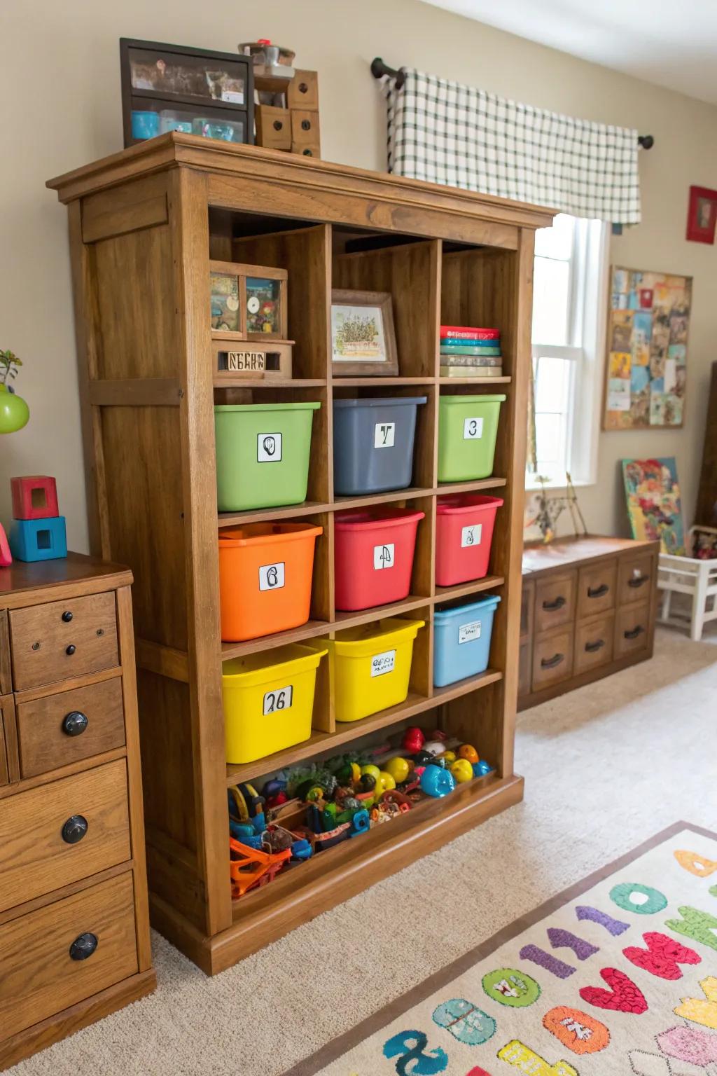 Give your furniture a new life as a chic toy storage solution.