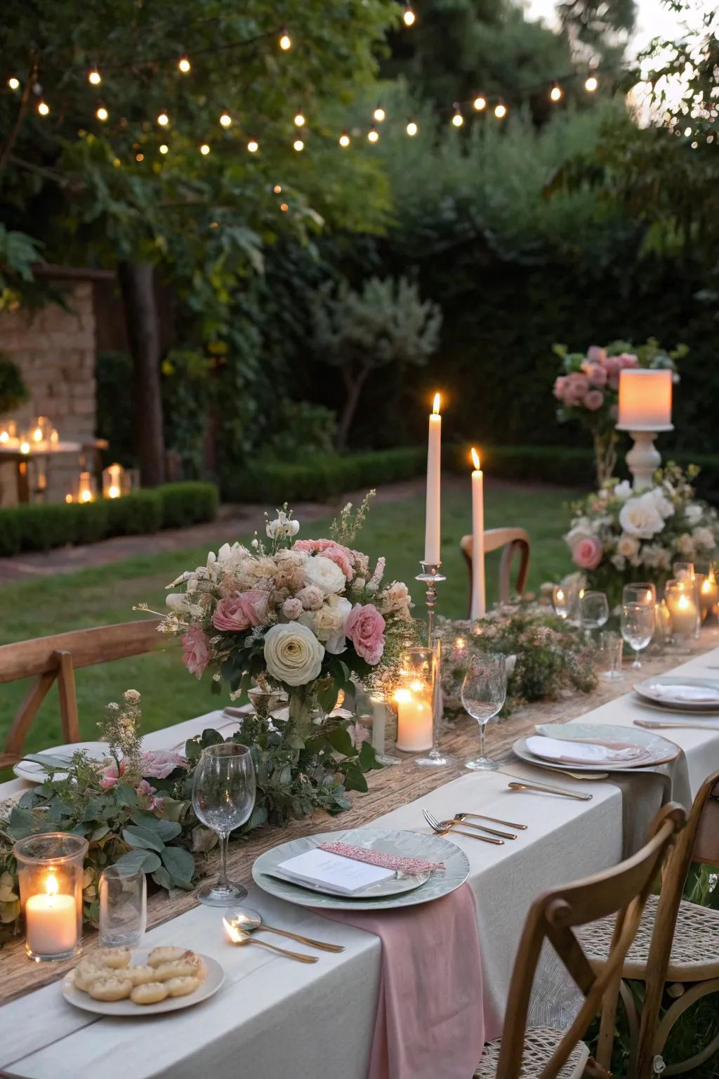 Craft an unforgettable dining experience with a gourmet dinner in the garden.