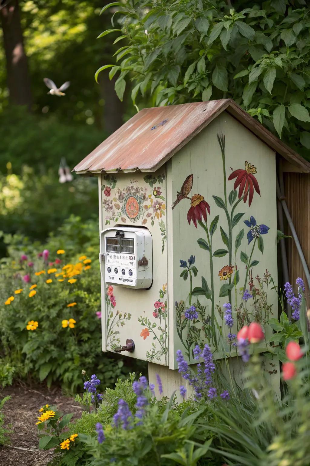 An enchanting aviary shelter infuses allure into any garden.