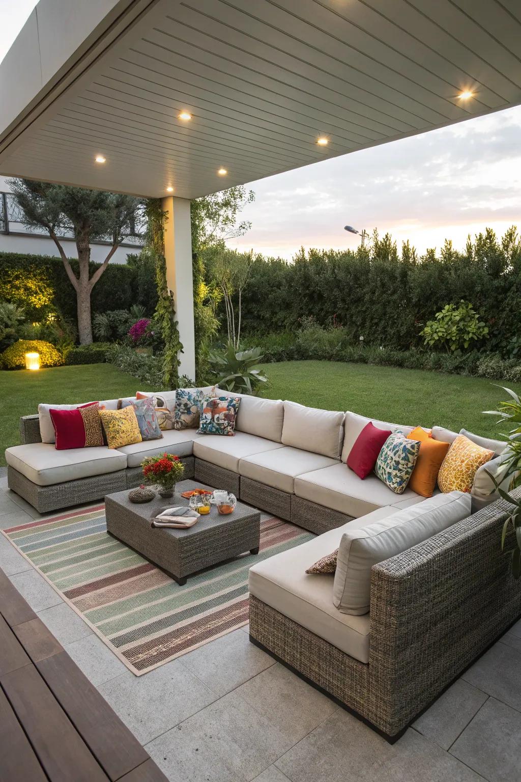 Modular sectionals provide many seating options for every occasion.