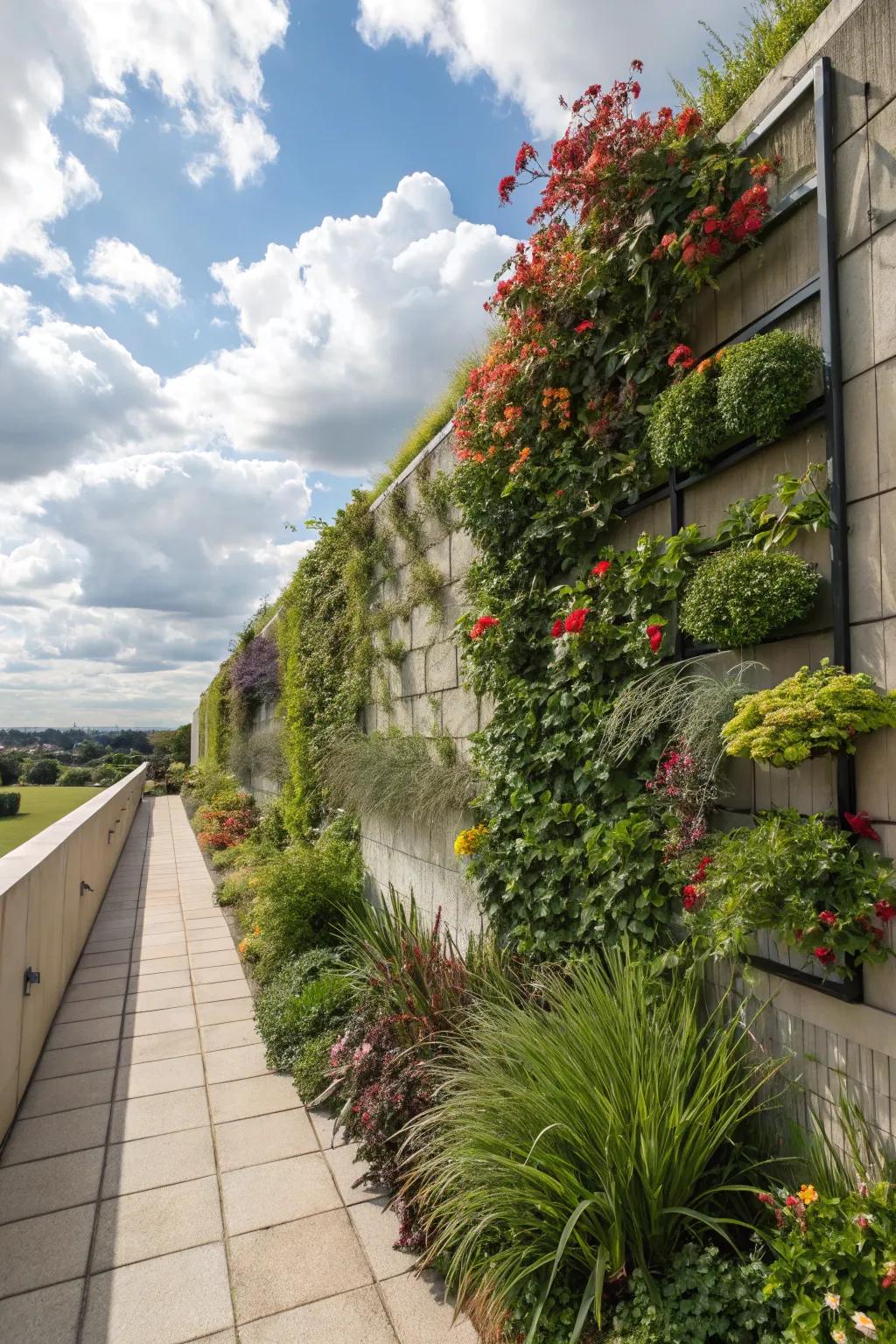 Vertical gardens add life to your garden walls.