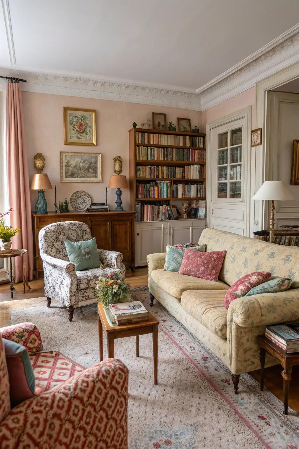 Elegant furniture elevates the charm of a Parisian living room.