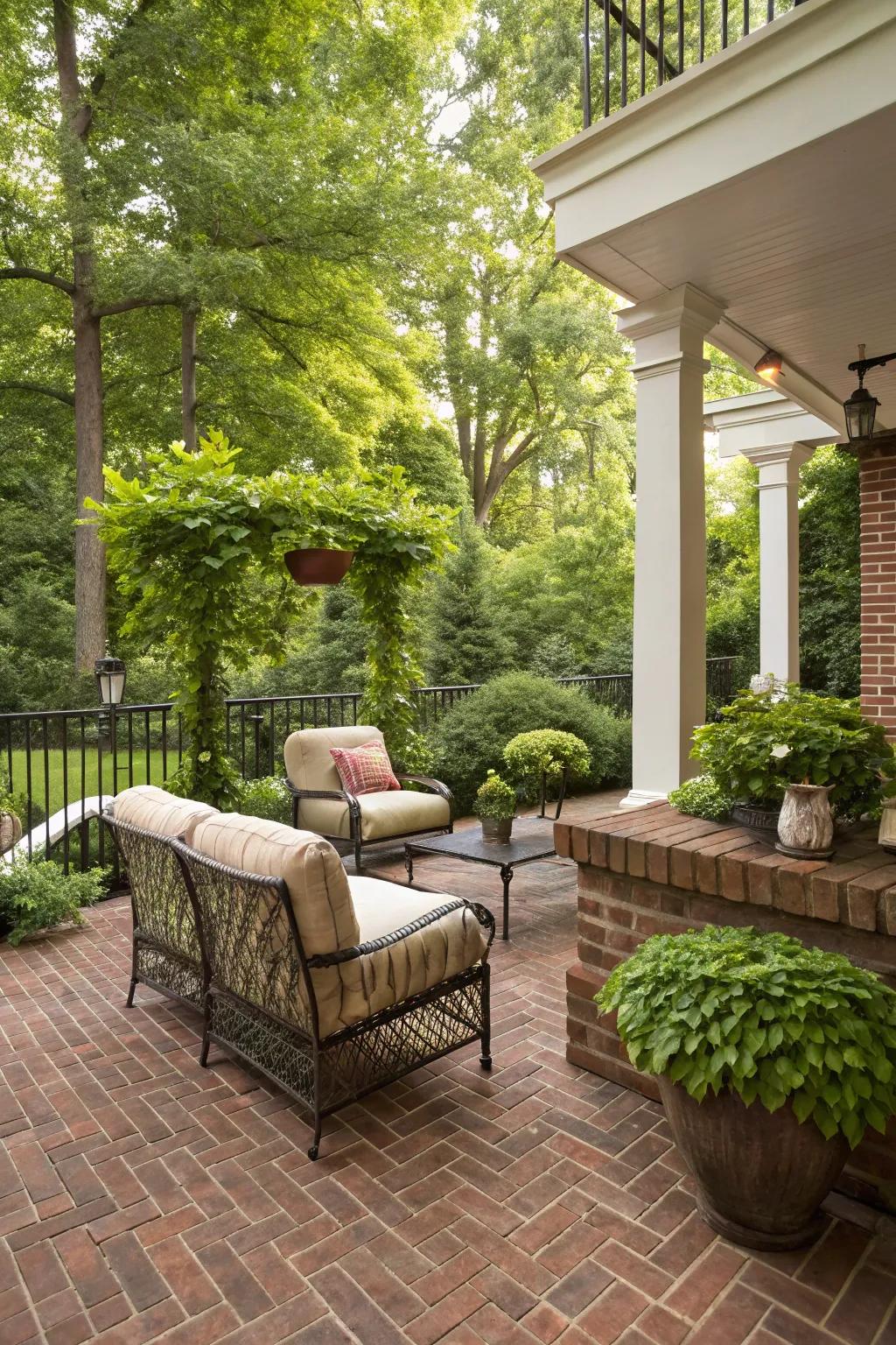 Capture ageless elegance with a traditional brick patio.