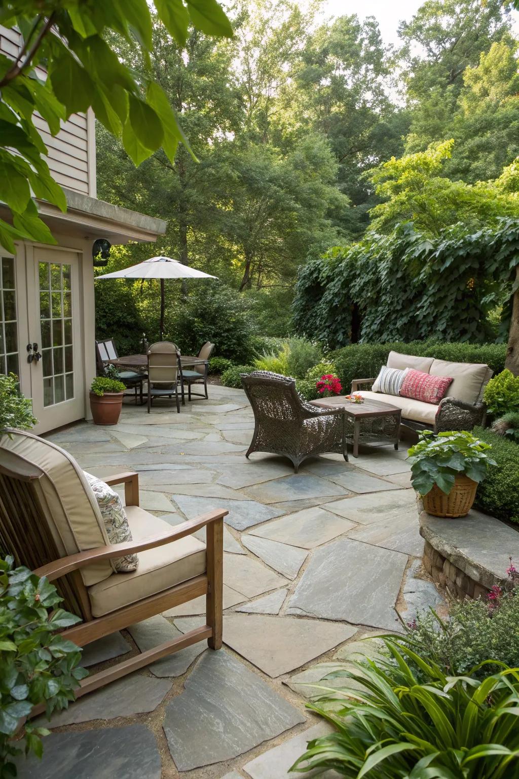Natural stone gives any patio a timeless elegance.