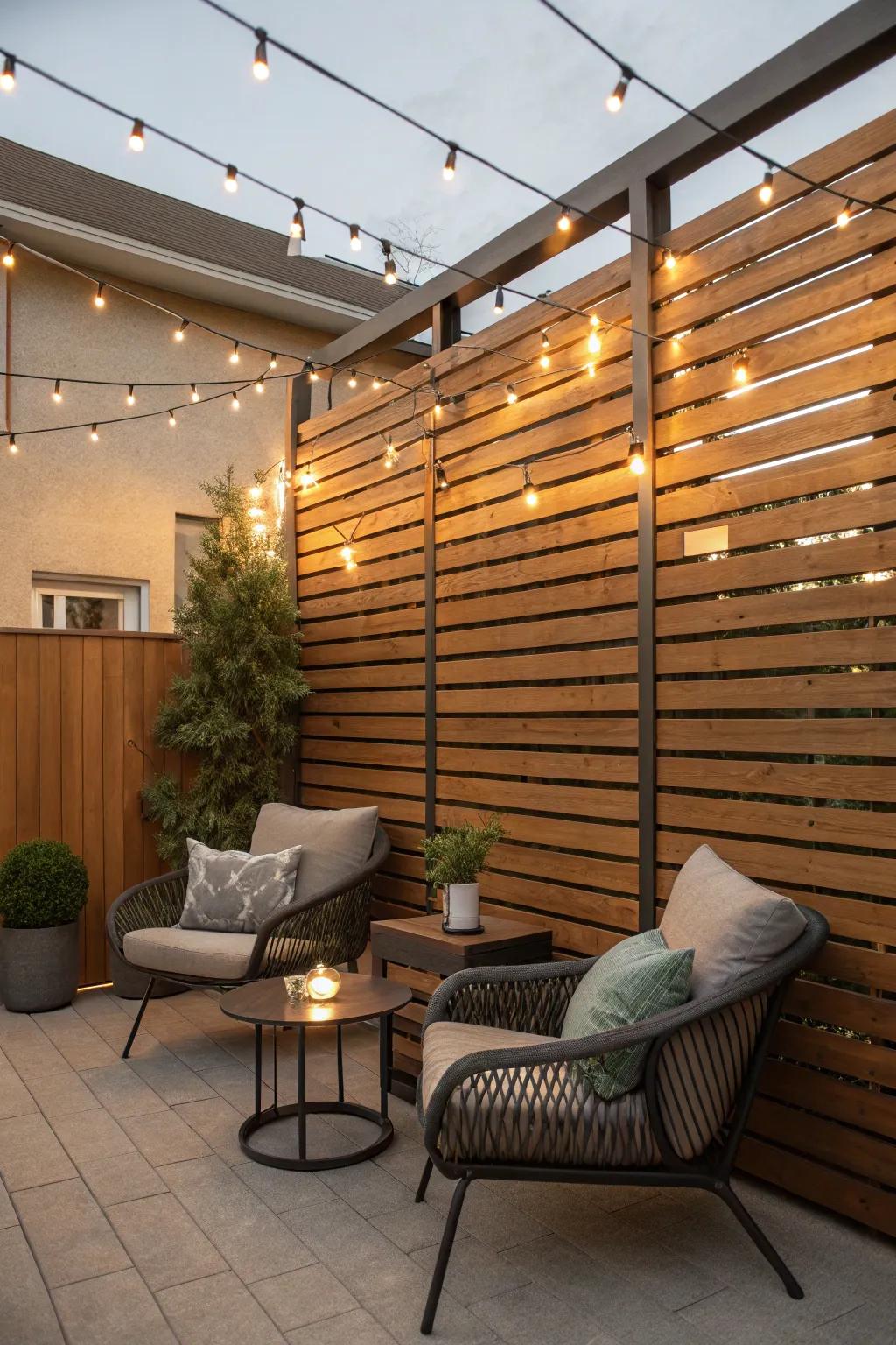 Realize a modern aesthetic with timber lattice.