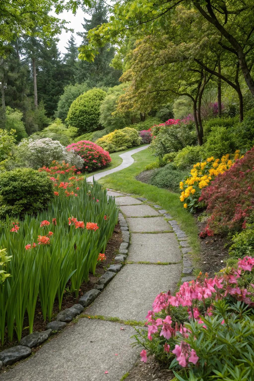 A meandering stone path that welcomes you to explore nature.