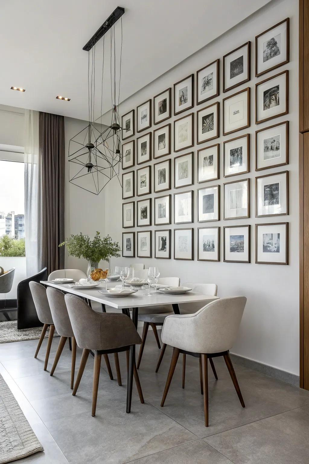 Establish a polished, contemporary look with a traditional grid arrangement.