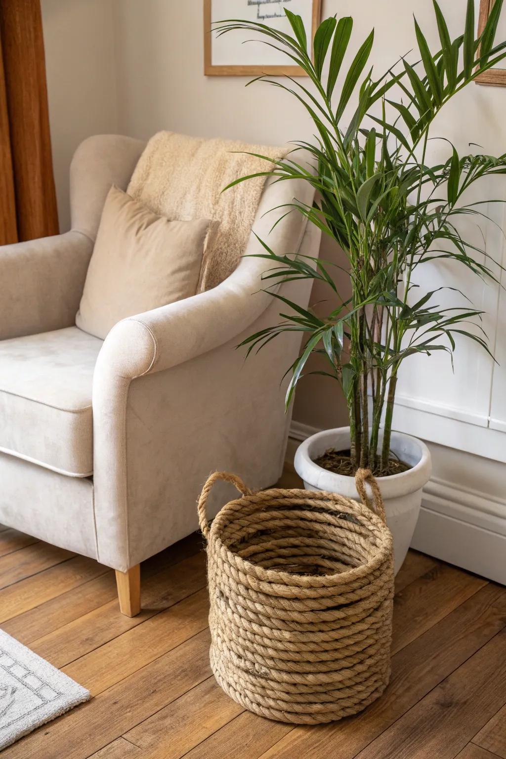 Rope introduces a hint of rustic elegance to every planter.