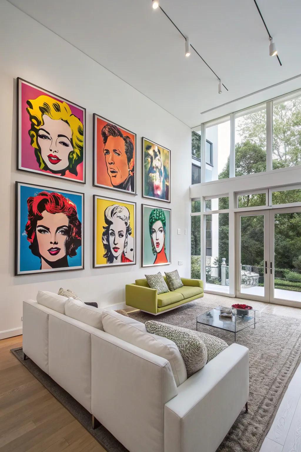 Liven up your walls with portraits in the pop art style.