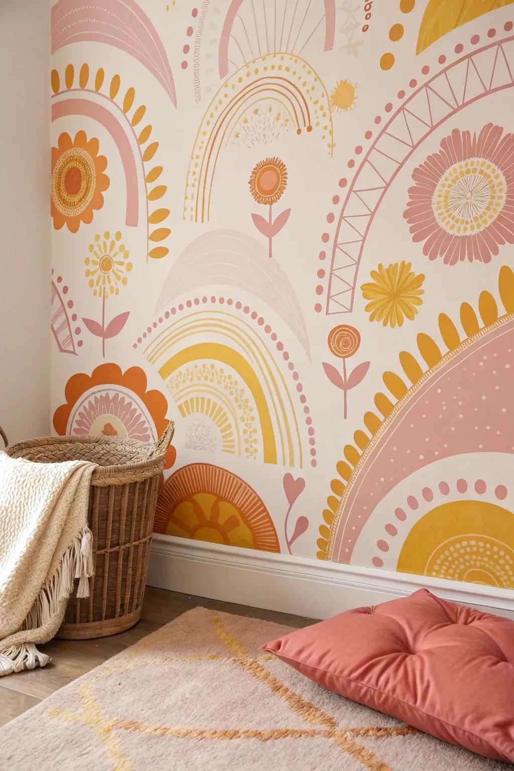 A lively mix of pastel colors generates an upbeat and happy vibe.