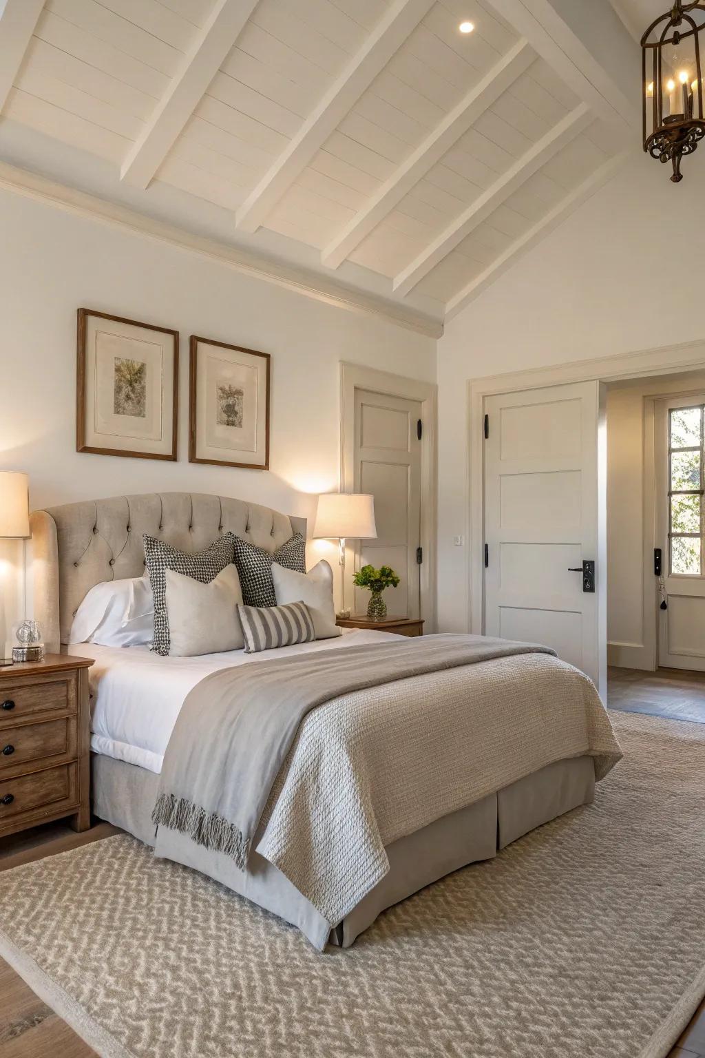 Welcome peacefulness with a neutral color scheme that eases the mind.