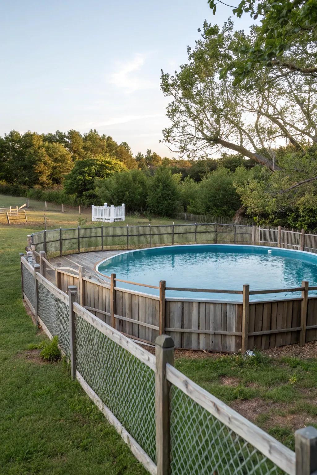 Improve your pool's privacy using a traditional timber fence.