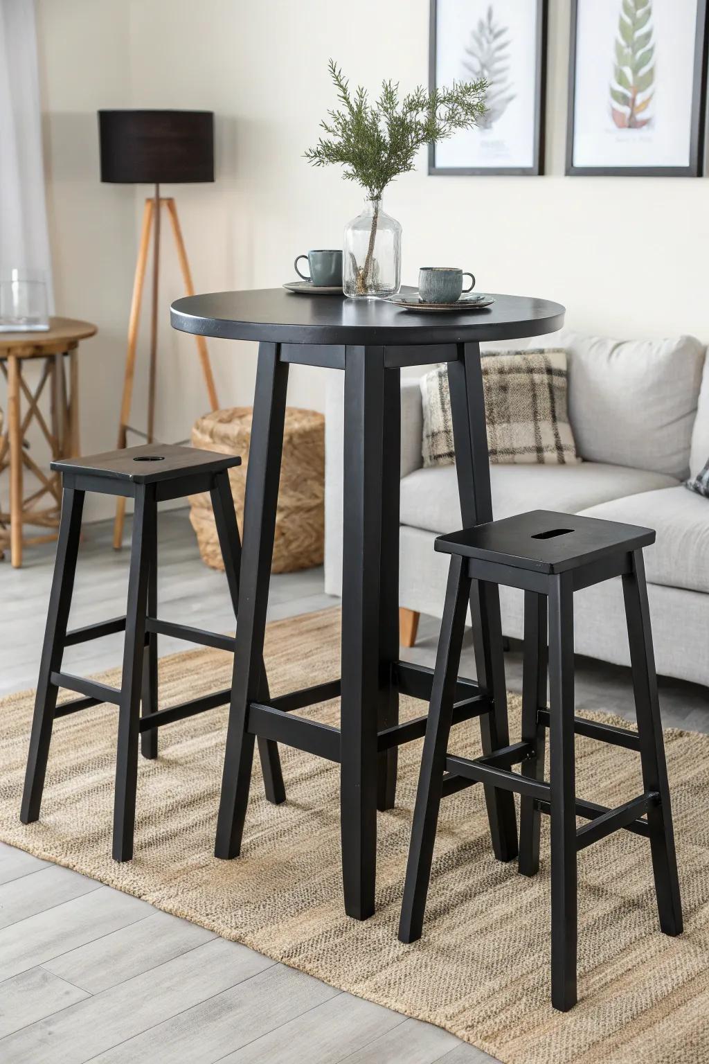 Refined style meets simplicity with modern, minimalistic pub tables.