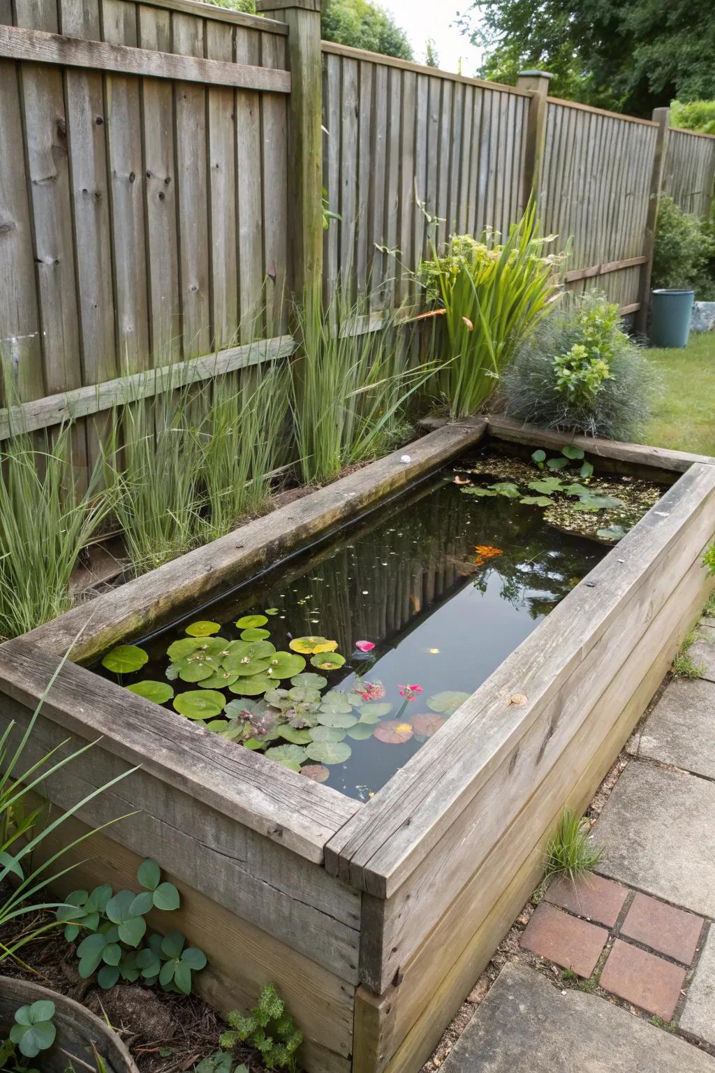 Refined and economical with space, the rectangular pond adds a contemporary note.