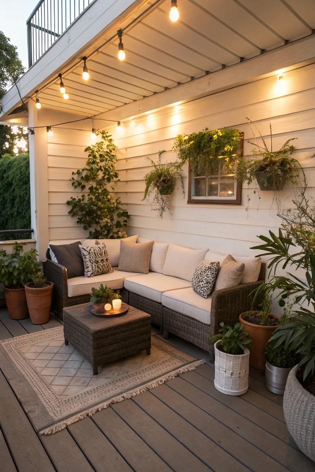 A cozy corner nook perfect for intimate gatherings.