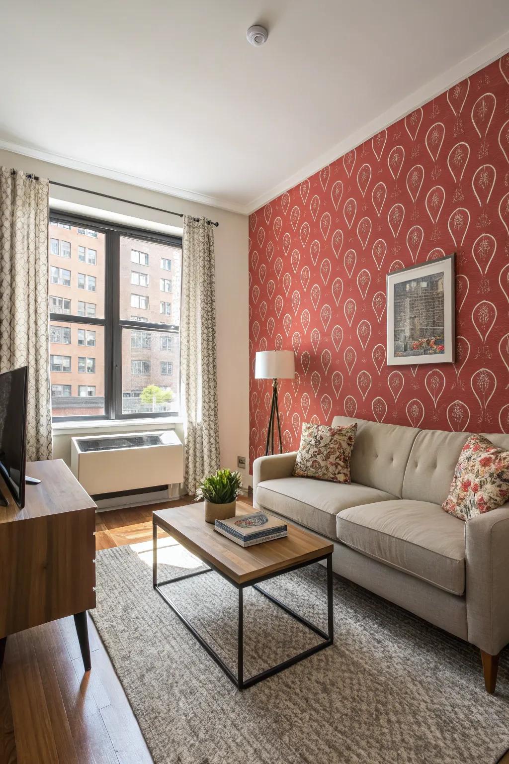 Give your rental a personal touch with user-friendly adhesive wallpaper.