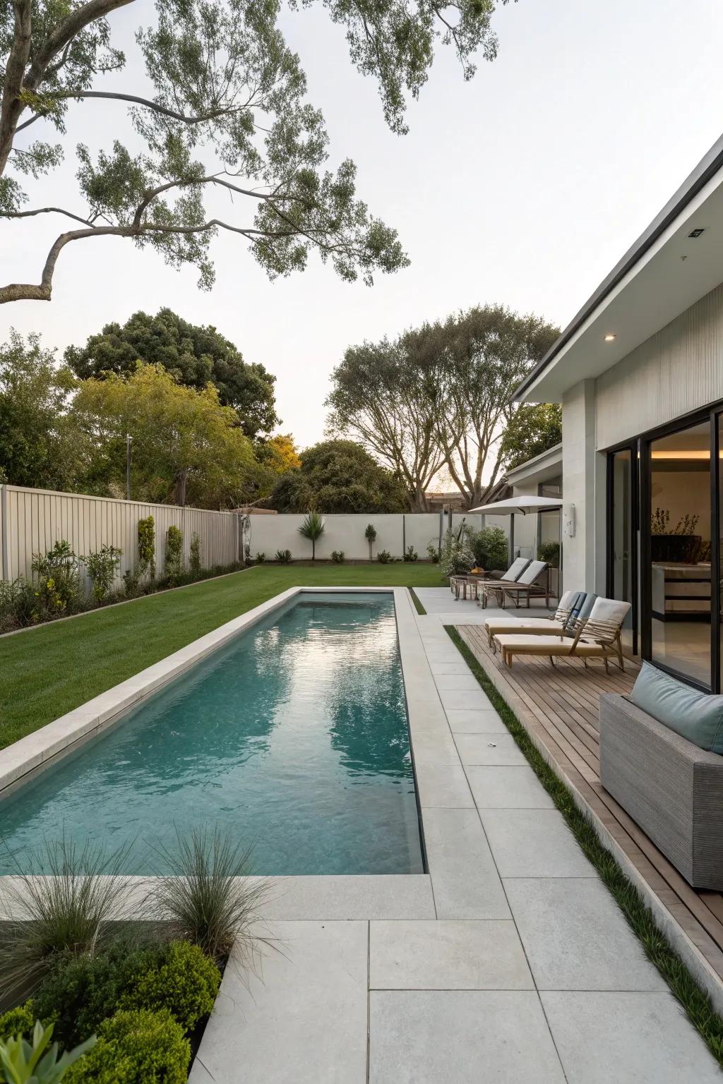 Geometric pool designs inject sophistication into any outdoor setting.