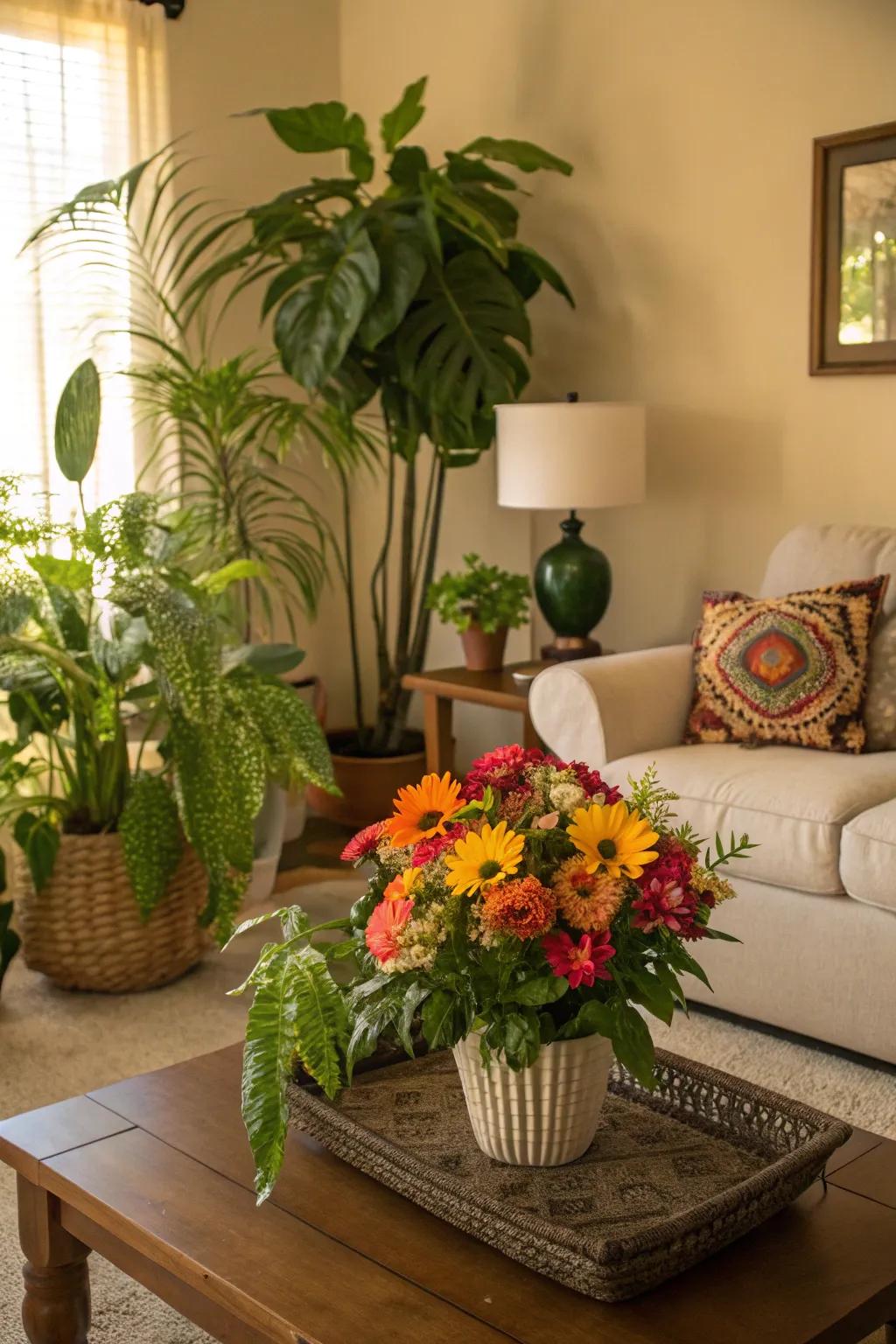 Lush plants and vibrant flowers are game changers for any room.