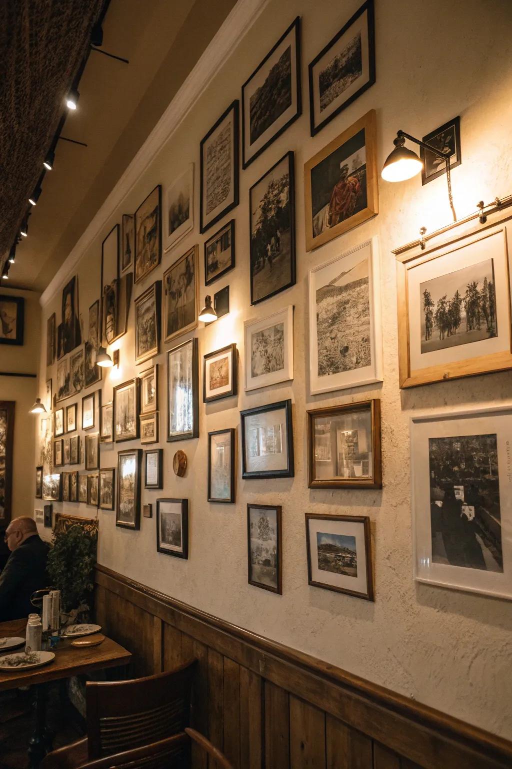 A wall dedicated to memories, displaying favorite moments with a touch of nostalgia.
