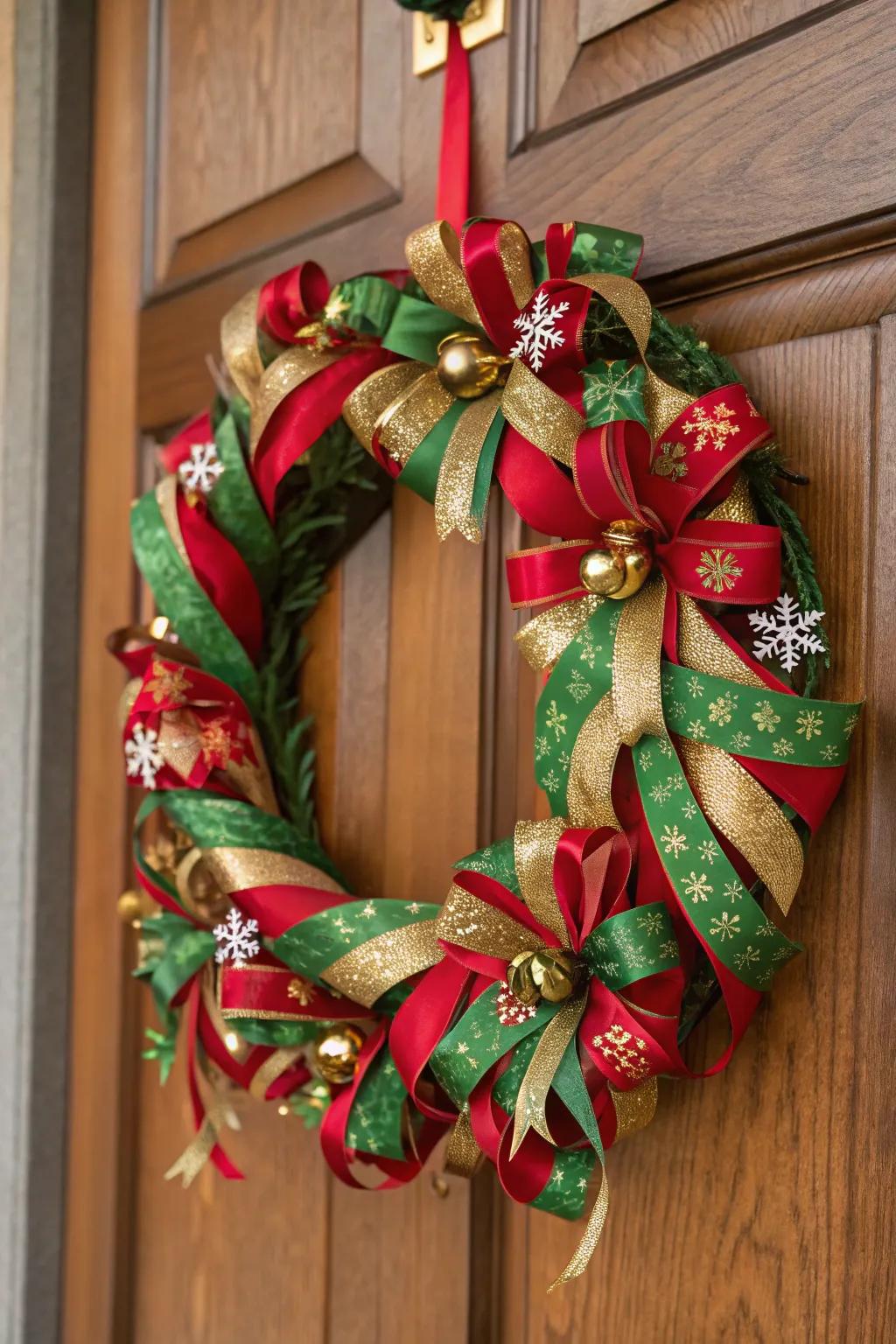 A festive Christmas wreath to brighten any doorway.