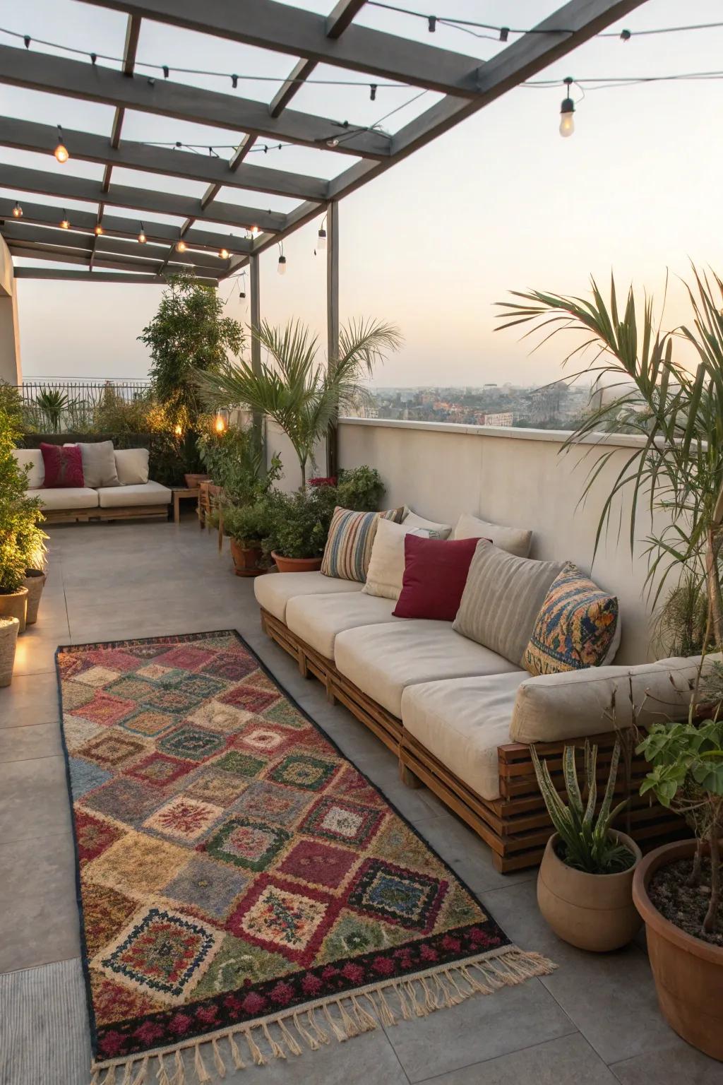An inviting lounge space turns your rooftop into a welcoming escape.