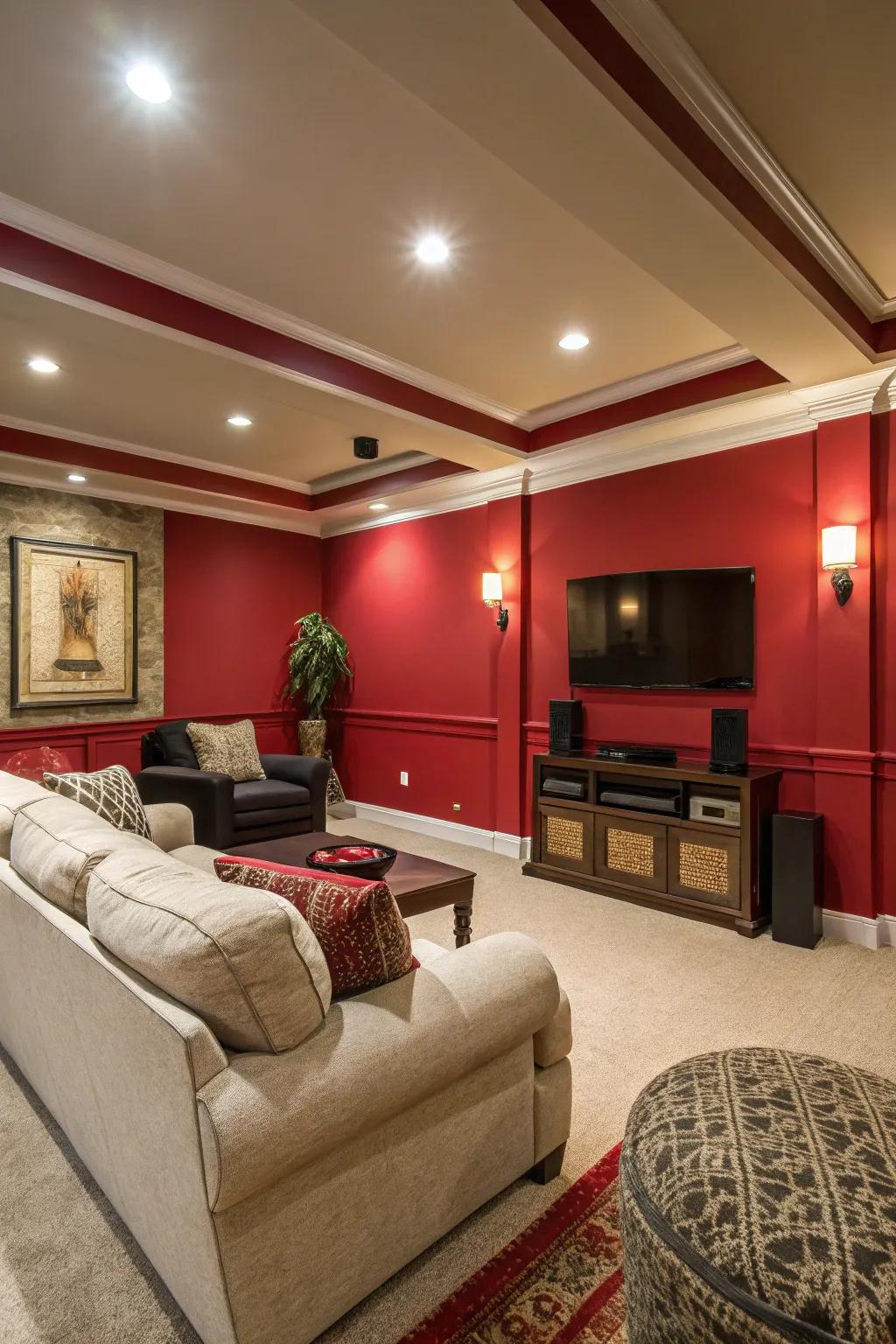 A striking feature wall introduces a compelling focal point in any area.