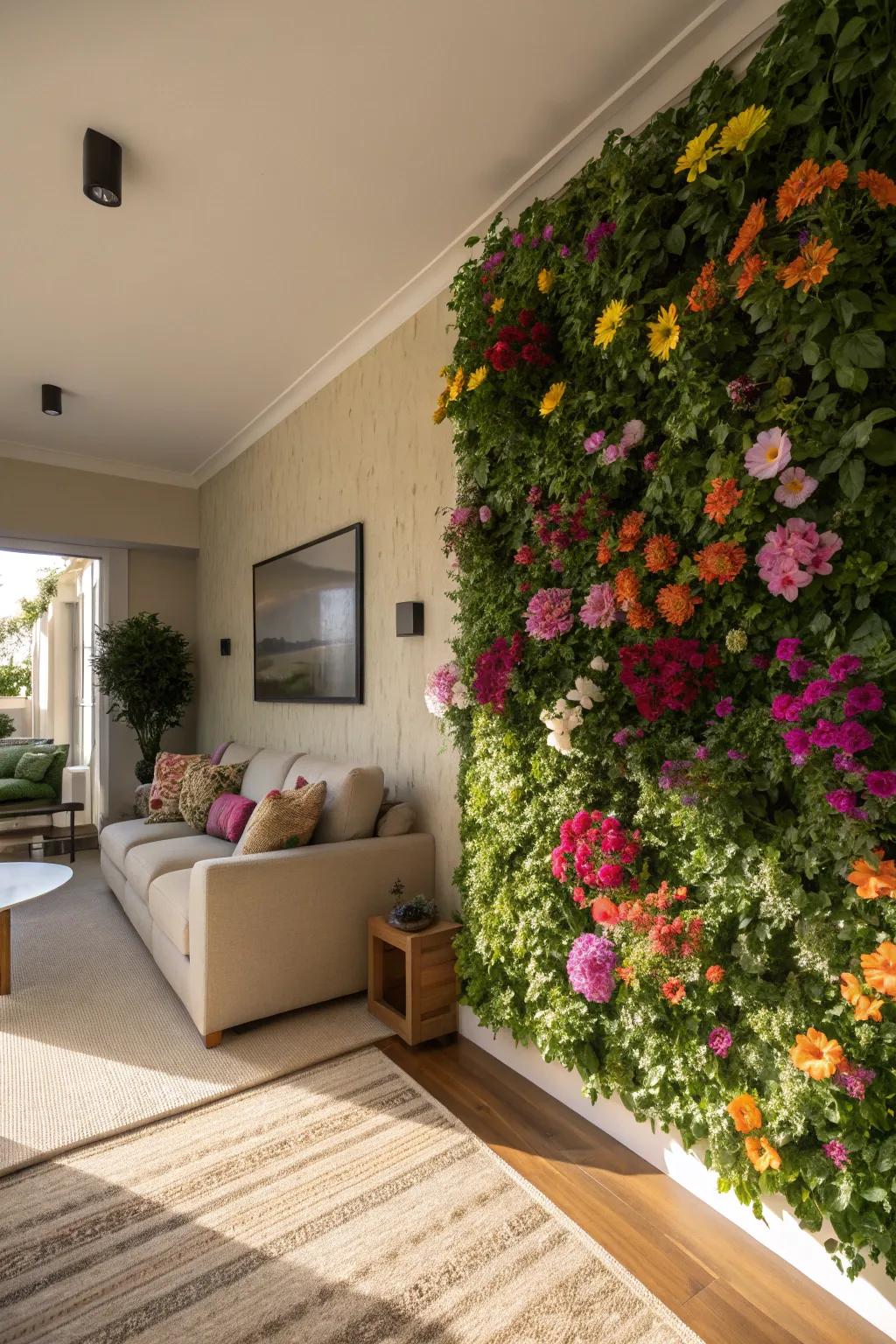 A floral scenery that delivers a garden ambiance indoors.