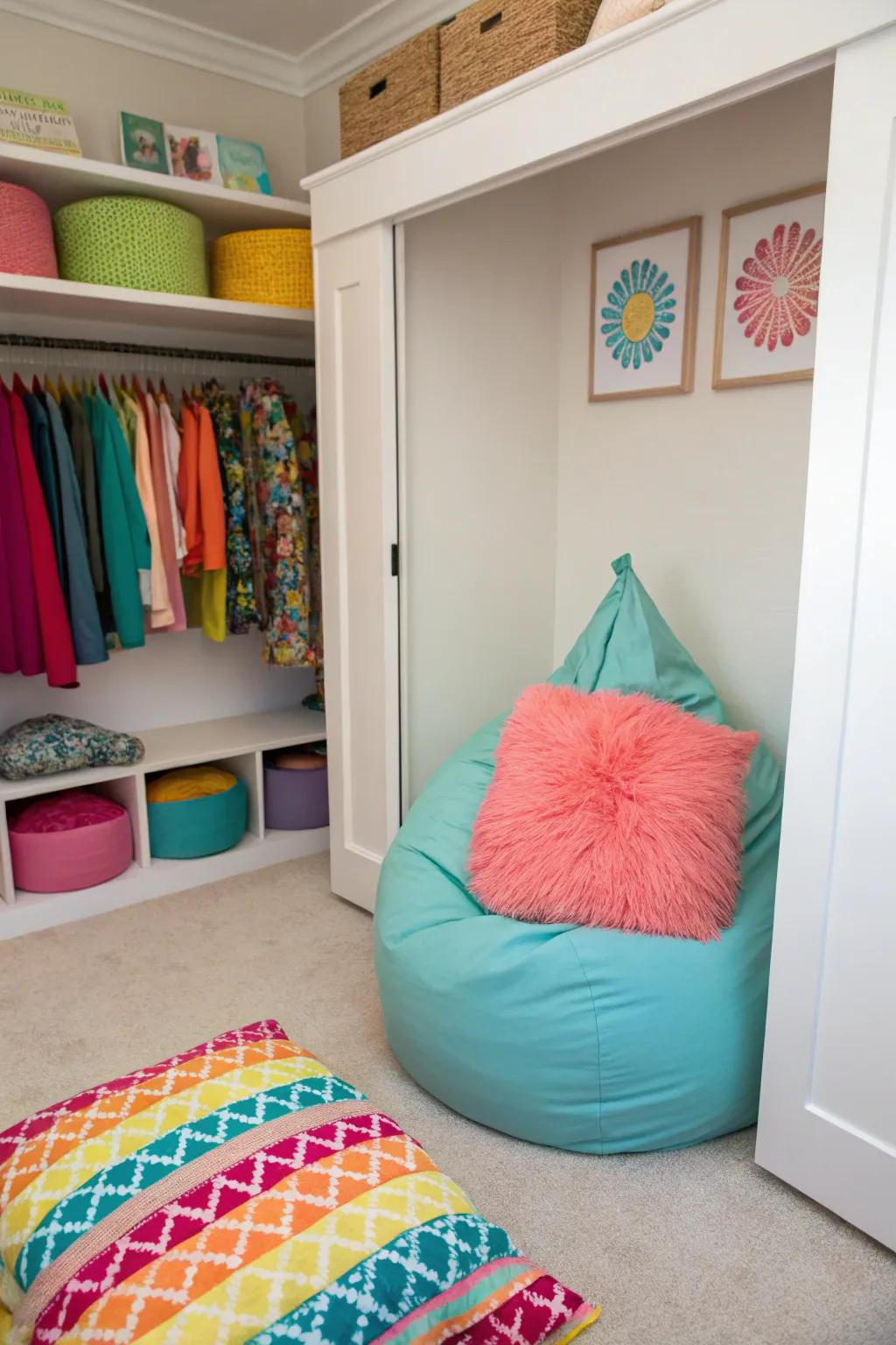 A snug sensory area featuring cushions ideal for relaxation.