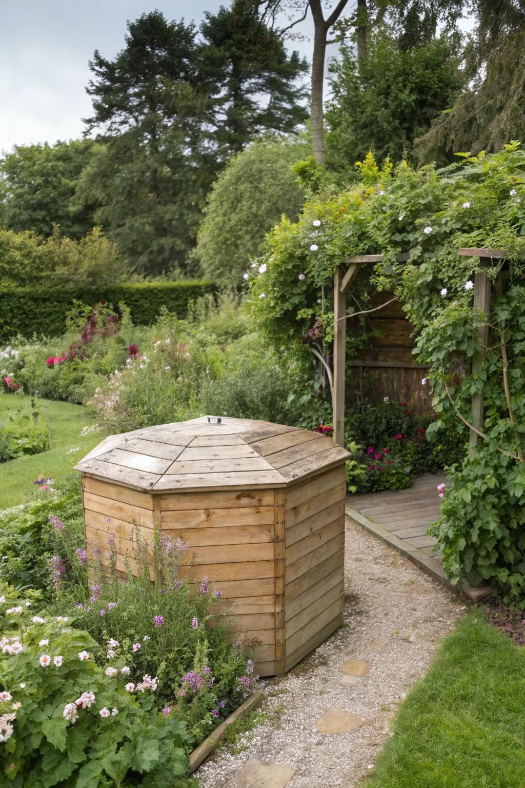 A geometric timber surround combines elegance with practicality.