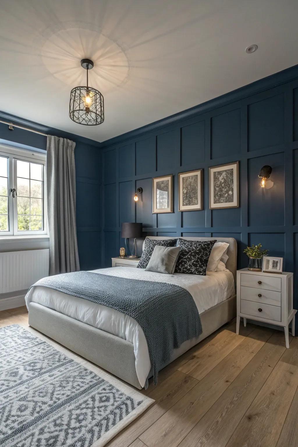 Deep shades conjure up an intimate setting.