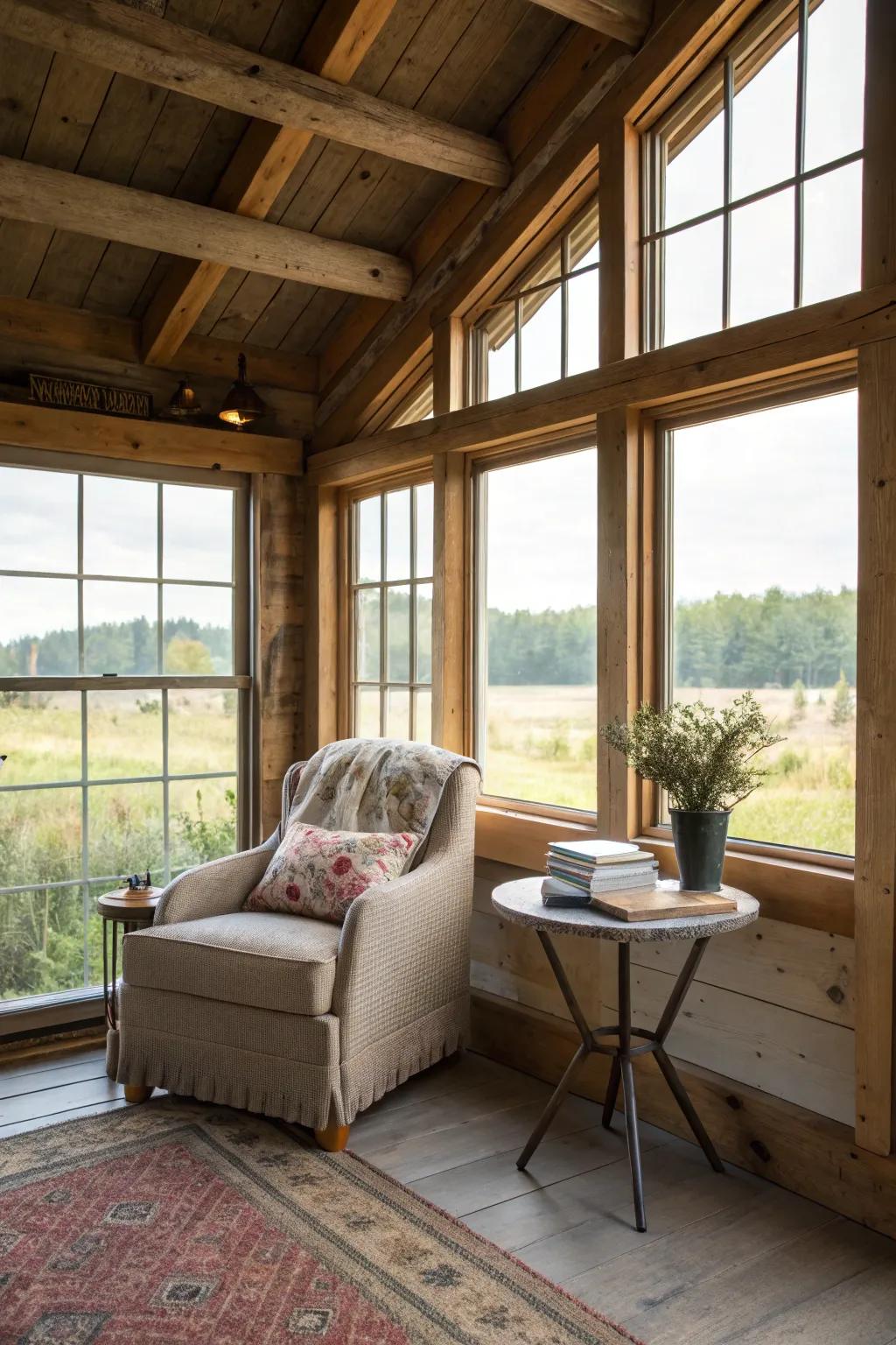 Generous windows turn a shed into a radiant and welcoming environment.