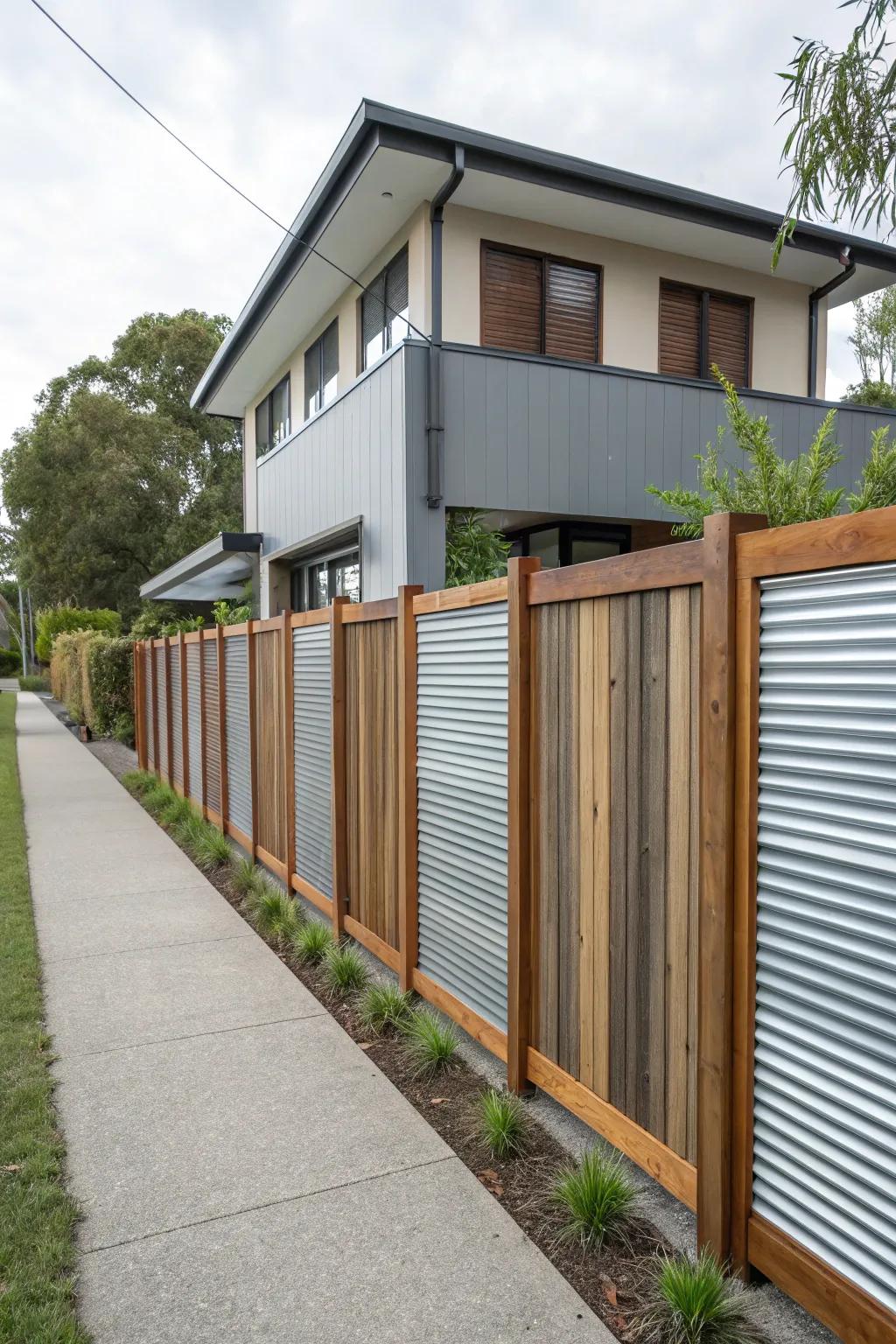 A flawless fusion of sheet metal and wood results in an attractive border.