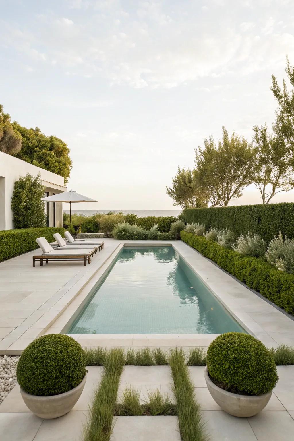 A less-is-more poolside design showcasing simplicity and elegance.