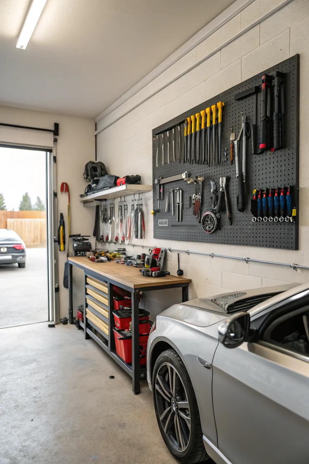 Use vertical storage to its full potential to get the most out of your garage.