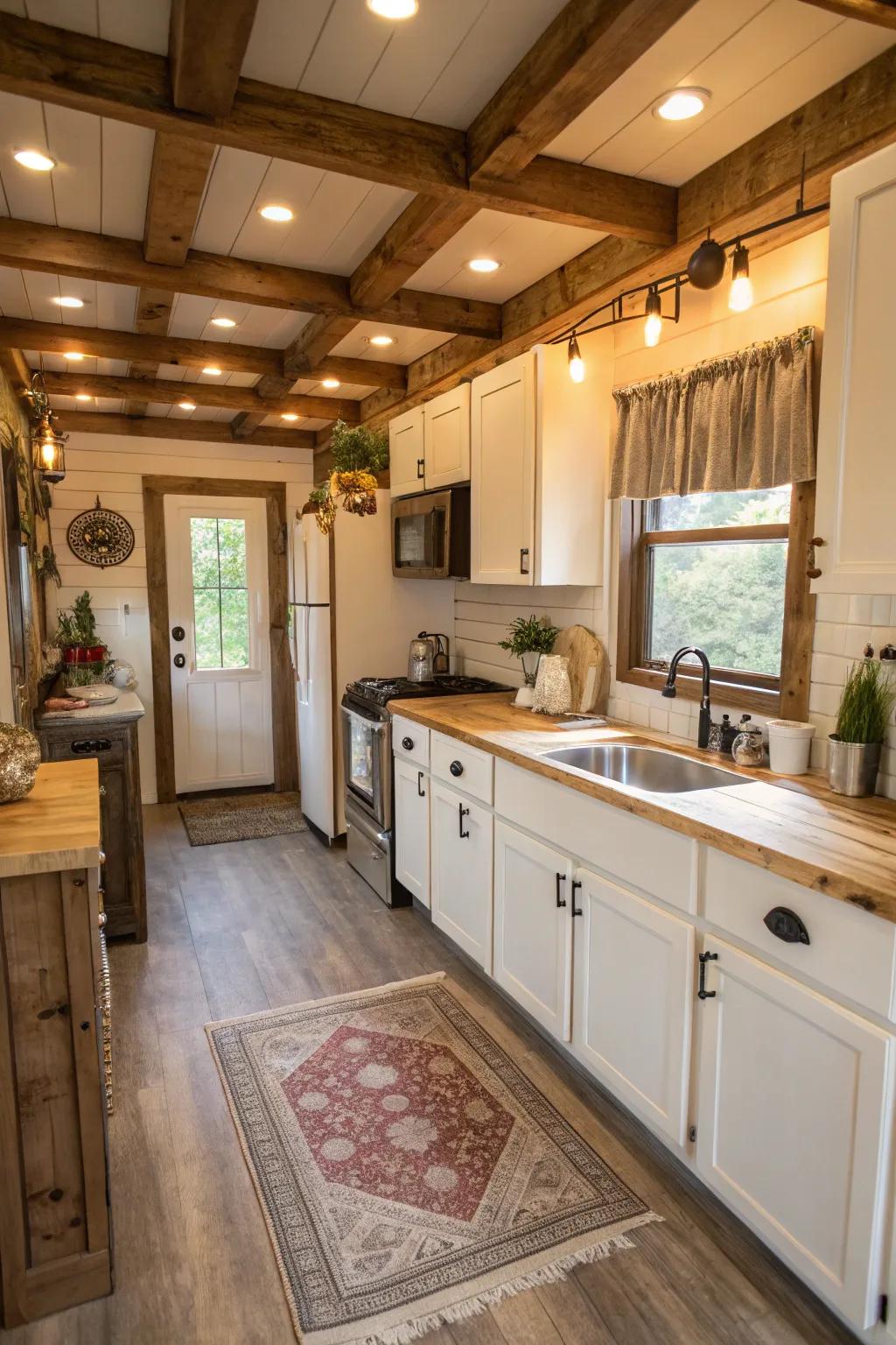 A cozy and welcoming farmhouse atmosphere for your kitchen.